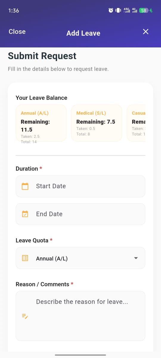 Create Leave Request